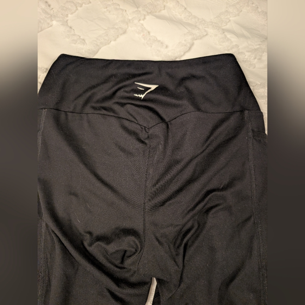 Gymshark Black Mesh Leggings With Pockets - Picture 4 of 7